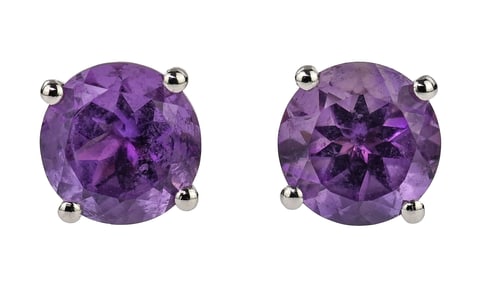 Pair of Amethyst Stud Earrings
