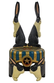 Stephen Huneck (VT 1948-2010) Rabbit Chair