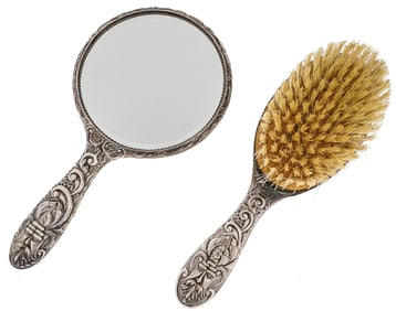 Birmingham Sterling Repousse Vanity Set in Case