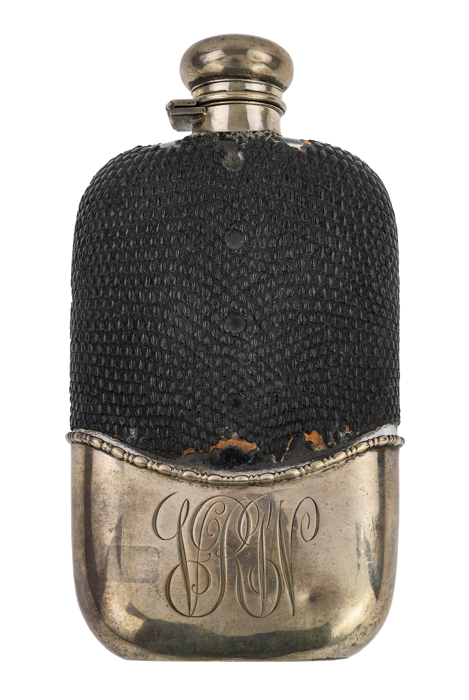 Sterling and Leather Cased Liquor Flask (1 of 6)