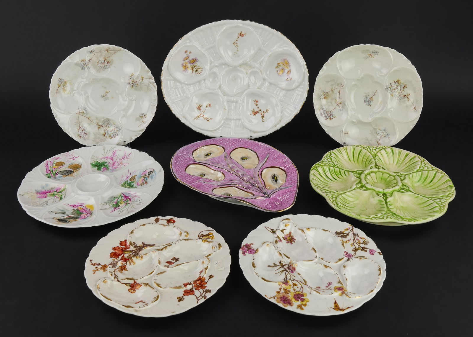 Collection of 8 Assorted Oyster Plates (1 of 5)