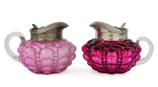 2 Guttate Squat Form Syrup Pitchers