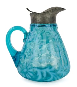 Blue & Opalescent Syrup Pitcher