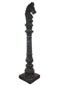 Contemporary Composite Horse's Head Hitching Post