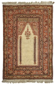 Mid 20th c Turkish Kayseri prayer rug, 3' 10" x 5' 10"