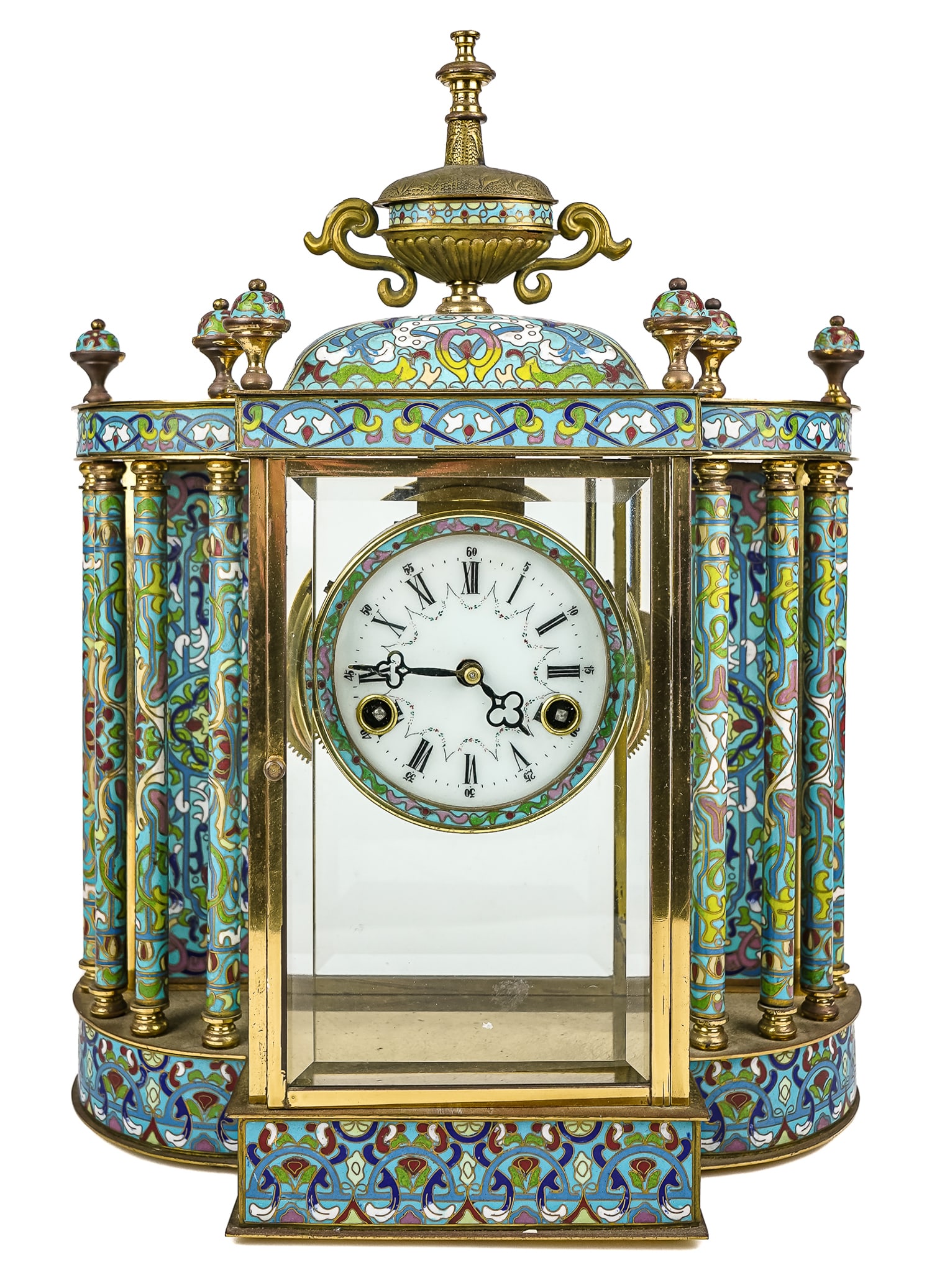 20th c Chinese Cloisonne Mantle Clock (1 of 6)