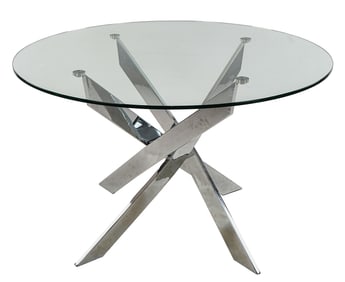 Jacks Style Chrome Glass Top Breakfast Table