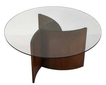 Mahogany Spiral Form Mid-Century Coffee Table