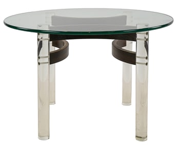 Mid Century modern acrylic and ply side table After Charles Hollis Jones