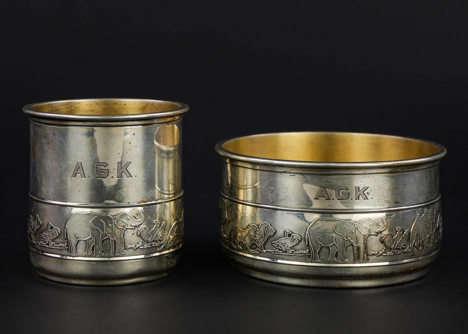 Gorham Sterling Noah's Ark Child's Mug and Bowl Set (1 of 4)