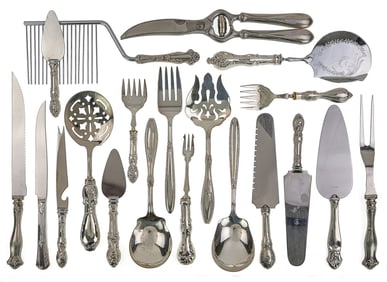 21 pcs. Sterling Handled Serving Cutlery