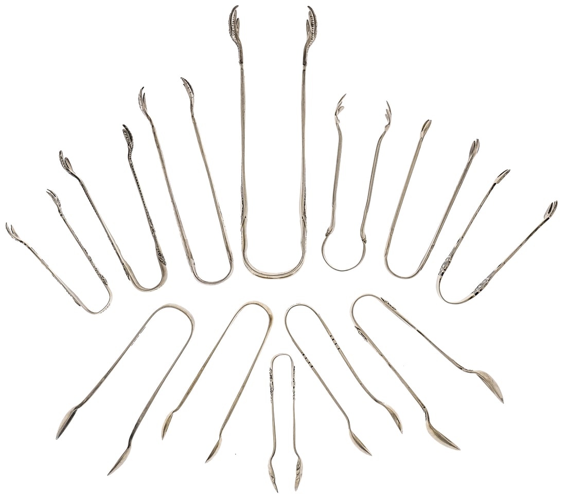Collection of 12 Sterling Silver Tongs (1 of 3)