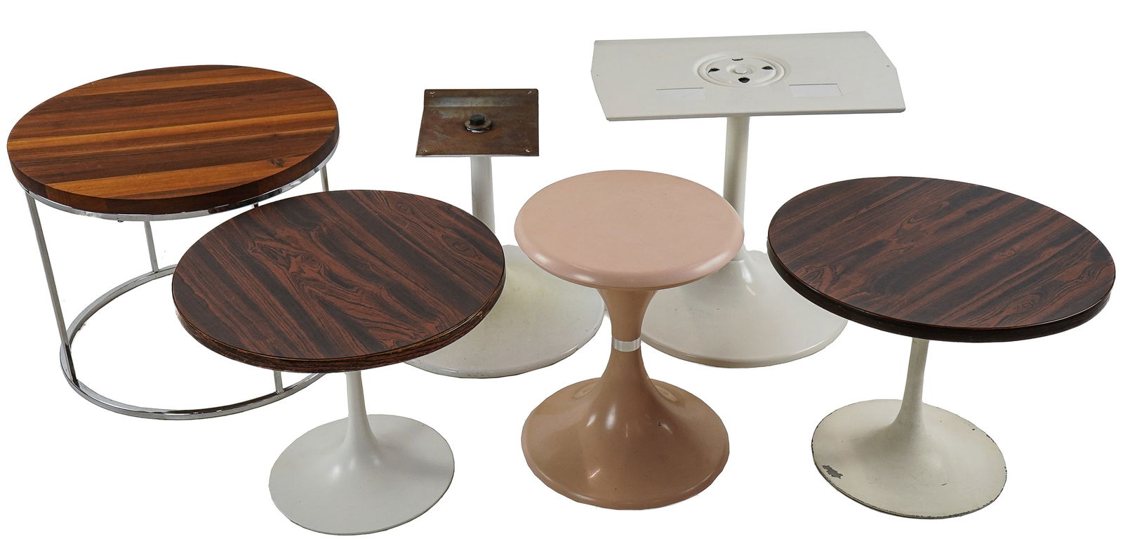 Set of Six Mid Century Tulip Form Tables and Bases (1 of 8)
