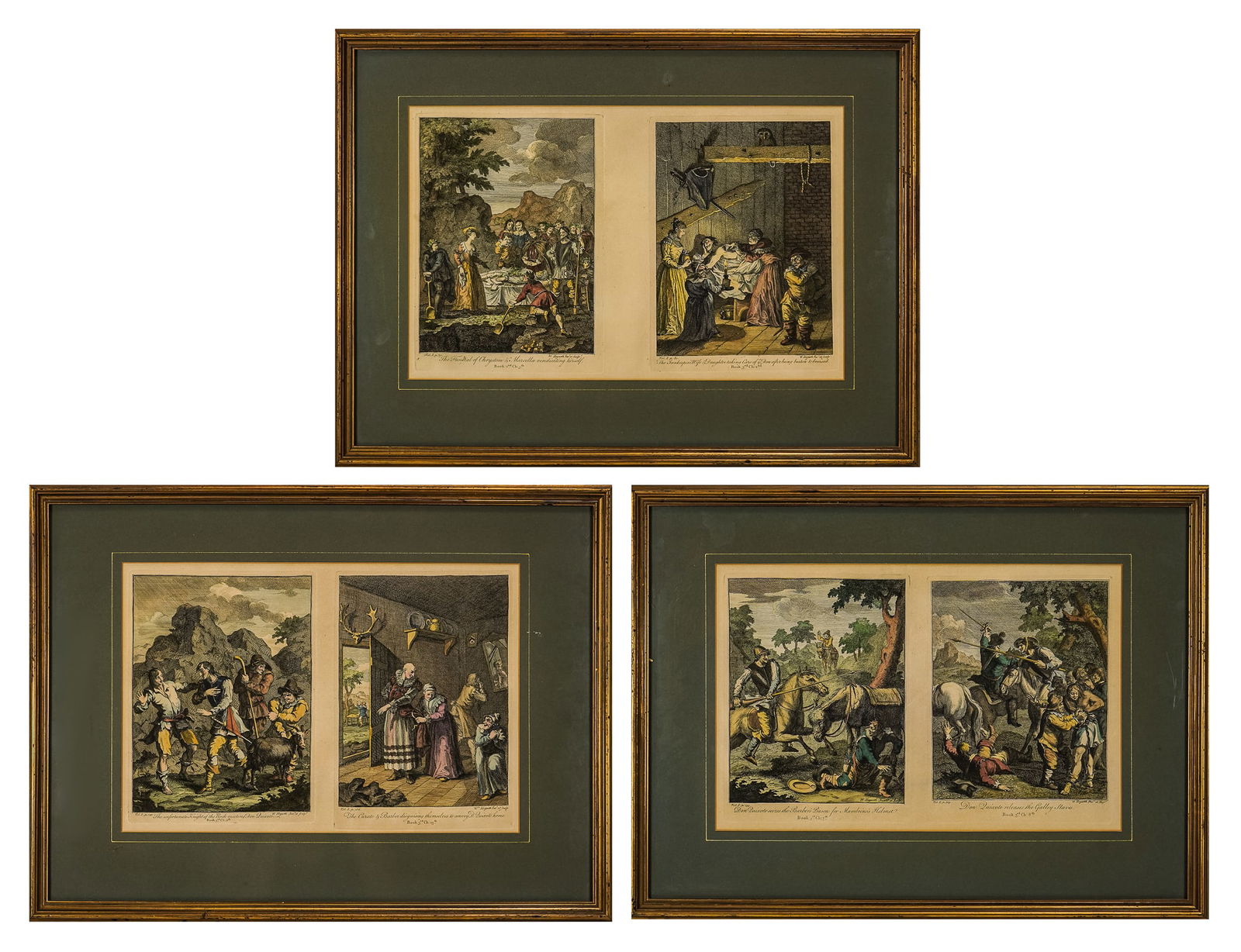 Six Framed Hogarth Illustrations from Don Quixote (1 of 7)