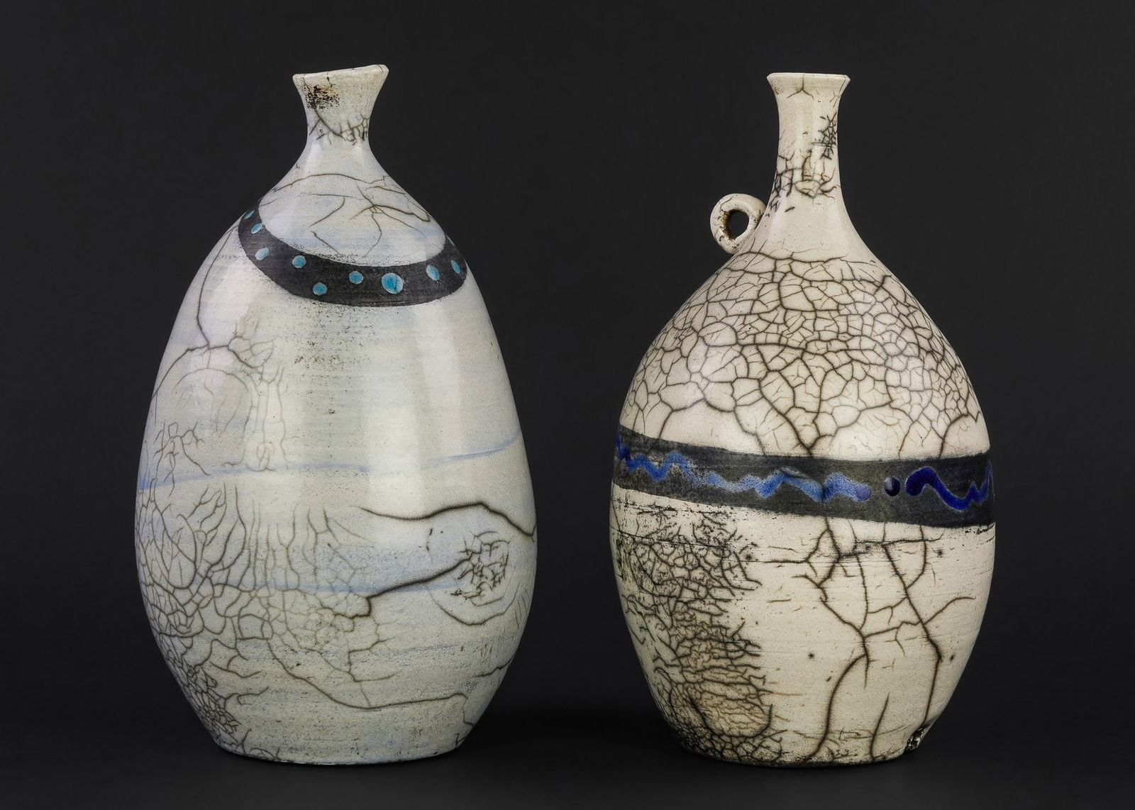 Two Sherry Corbin So. Hero VT Raku Pottery Vases (1 of 5)