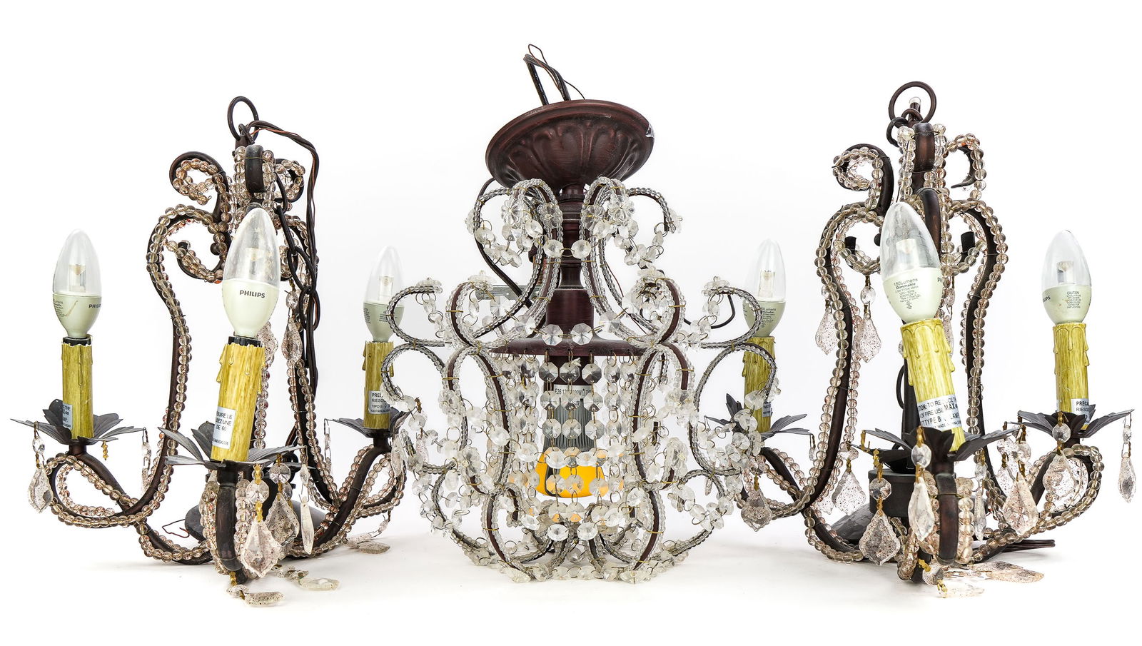 Three Prismed Chandelier Hall Lights (1 of 3)