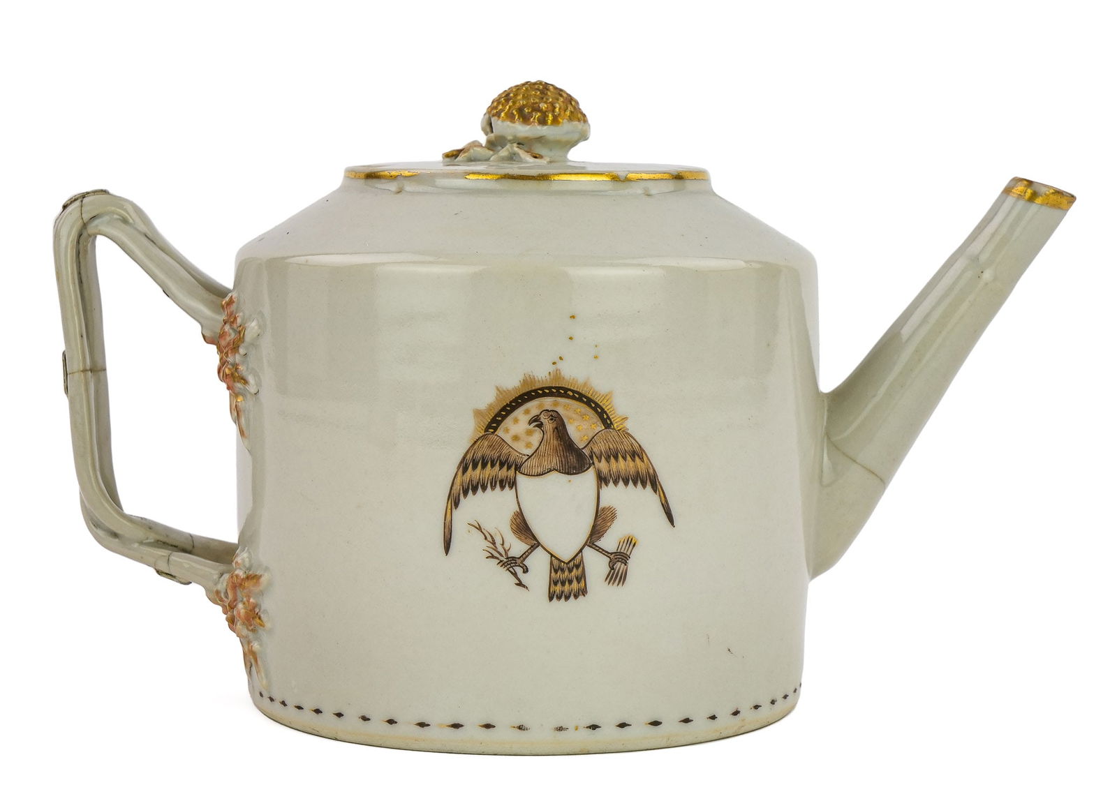 Chinese Export Porcelain Patriotic Eagle Teapot (1 of 8)