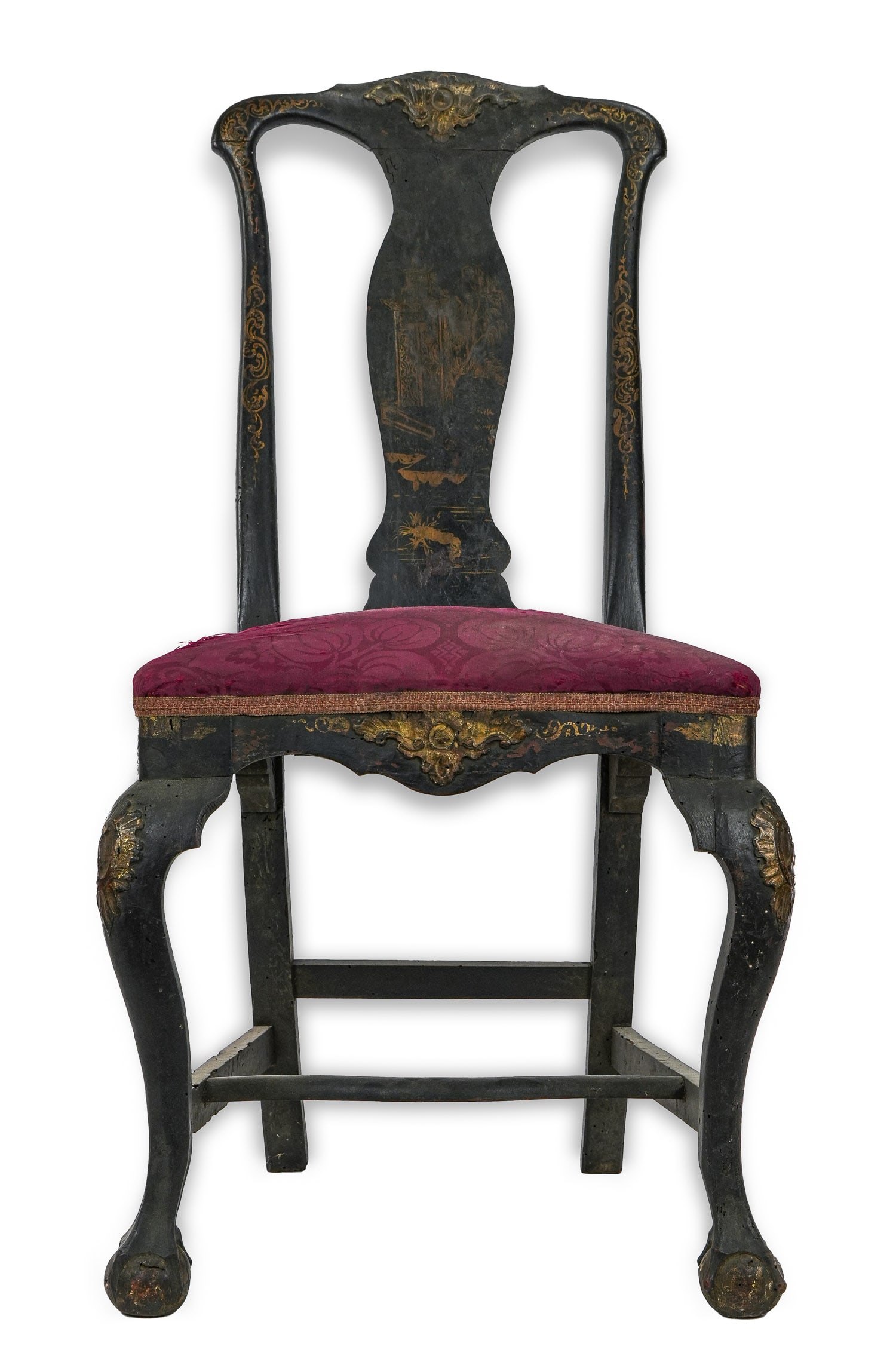 Circa 1740 Queen Anne Chair in Original Paint and Decoration (1 of 10)