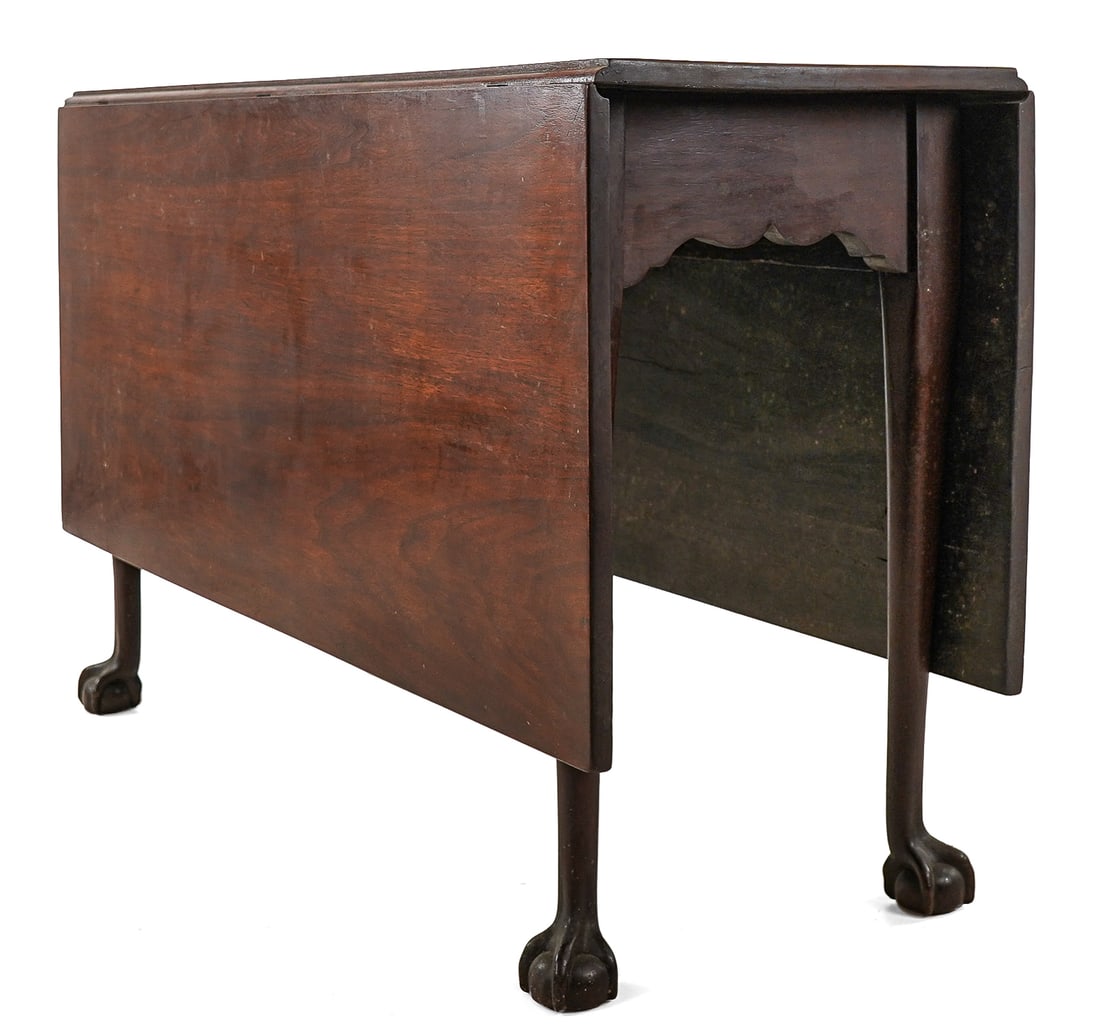 18th c Chippendale Ball and Claw Foot drop leaf table (1 of 7)