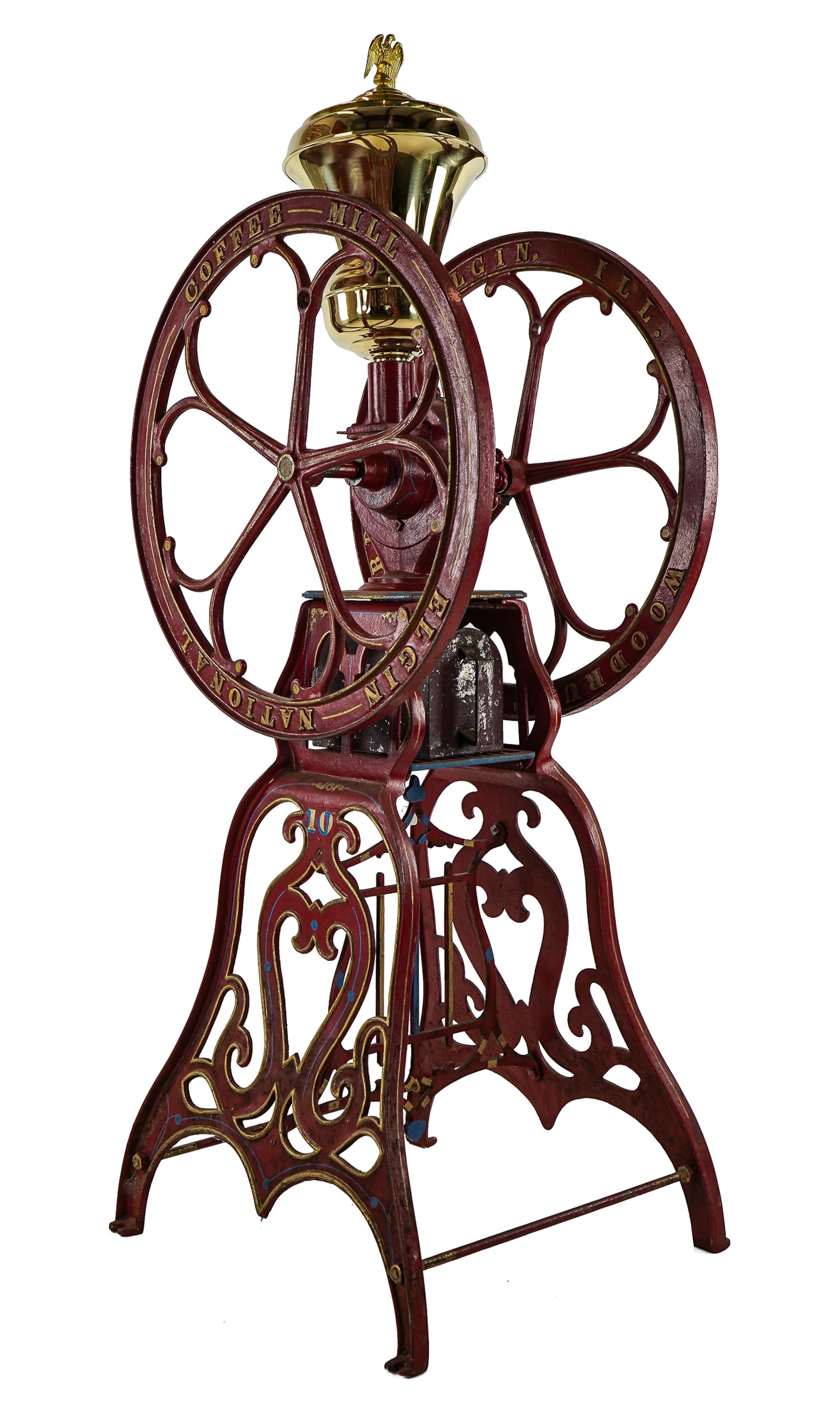 19th c Cast Iron Elgin National Floor Model Coffee Mill (1 of 8)