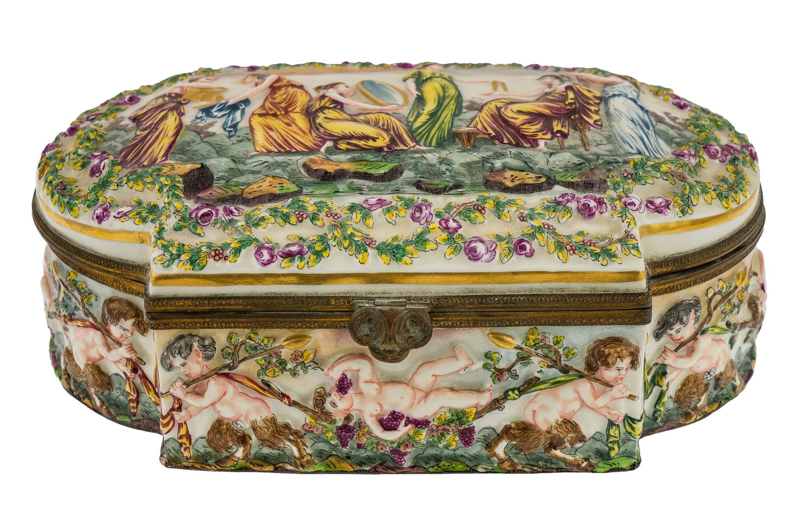 19th c. Capodimonte Porcelain Jewelry Casket (1 of 8)