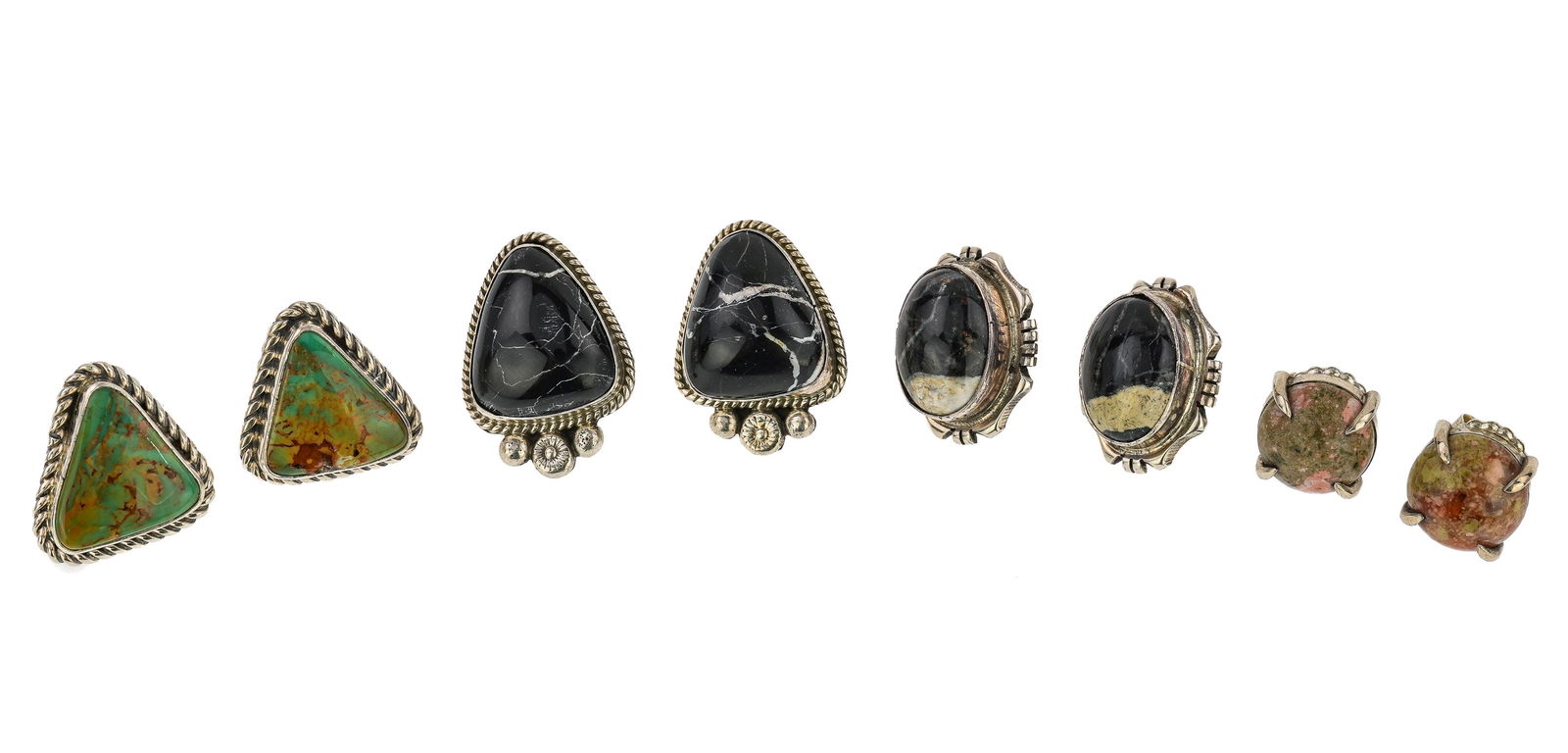 4 Pair Navajo Sterling Earrings (1 of 5)