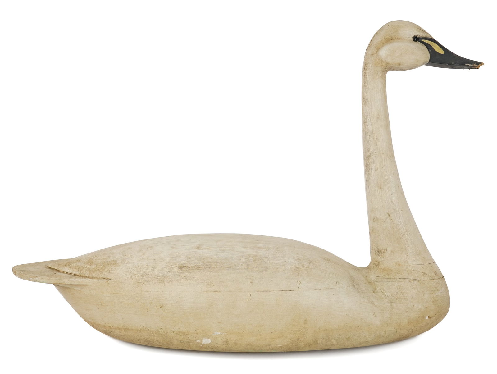 Unsigned Carved Wooden Swan Decoy (1 of 7)