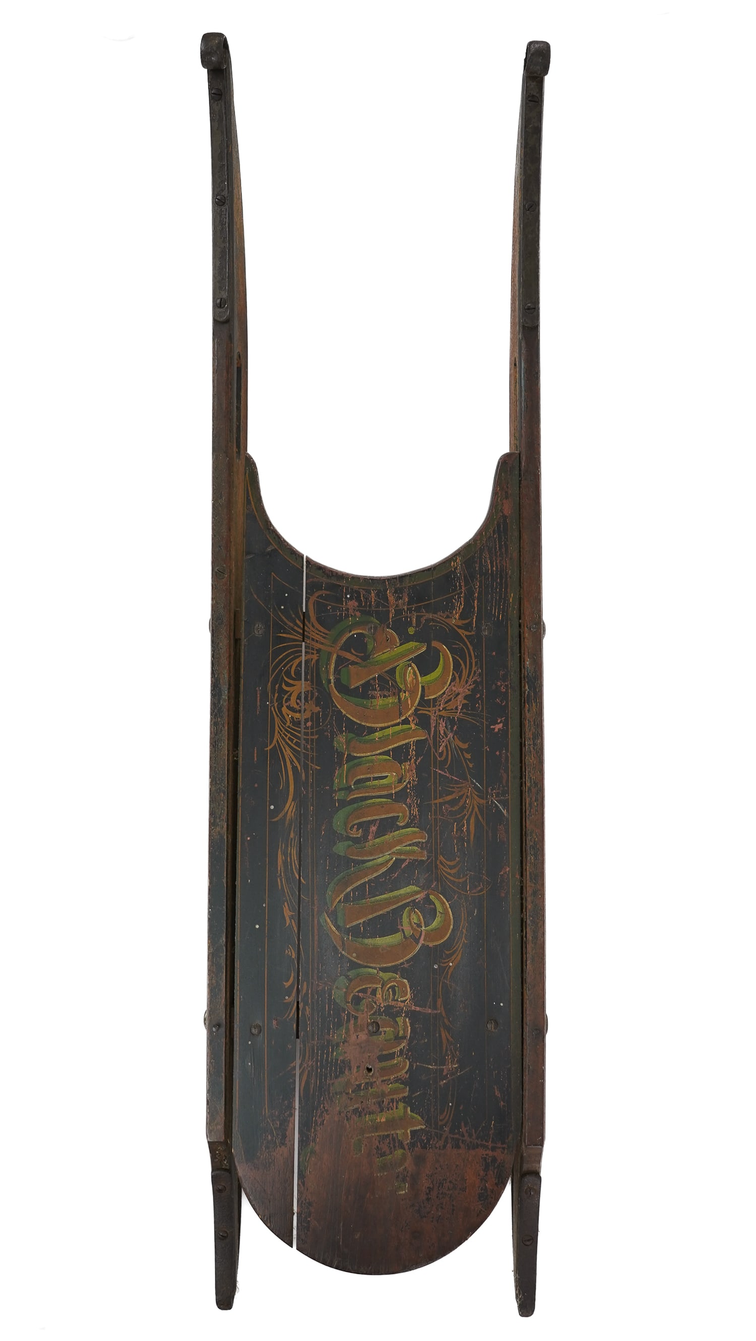 Ca 1900 Paint Decorated Wooden Sled (1 of 4)