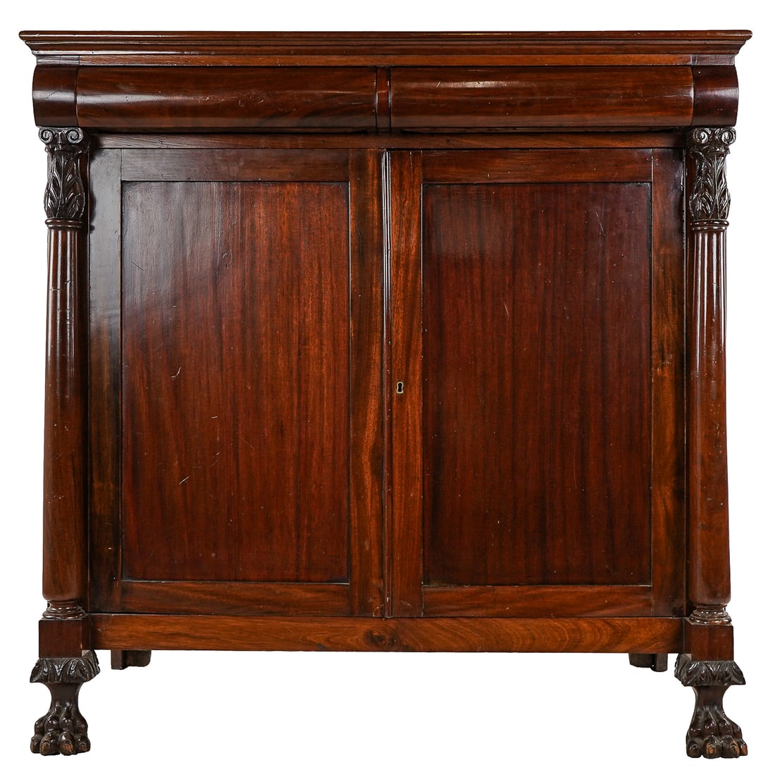 Circa 1900 Fine Mahogany Half Linen Press (1 of 10)
