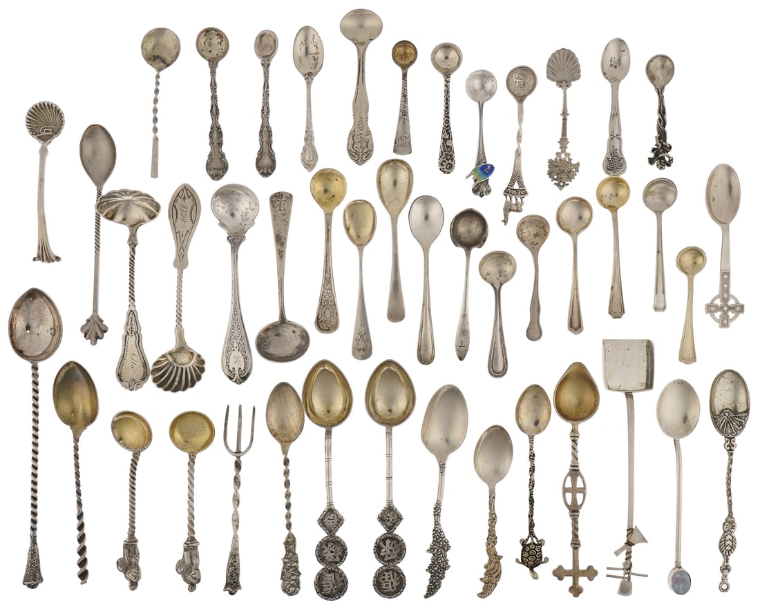 45 Silver Demitasse and Salt Cellar Spoons (1 of 2)