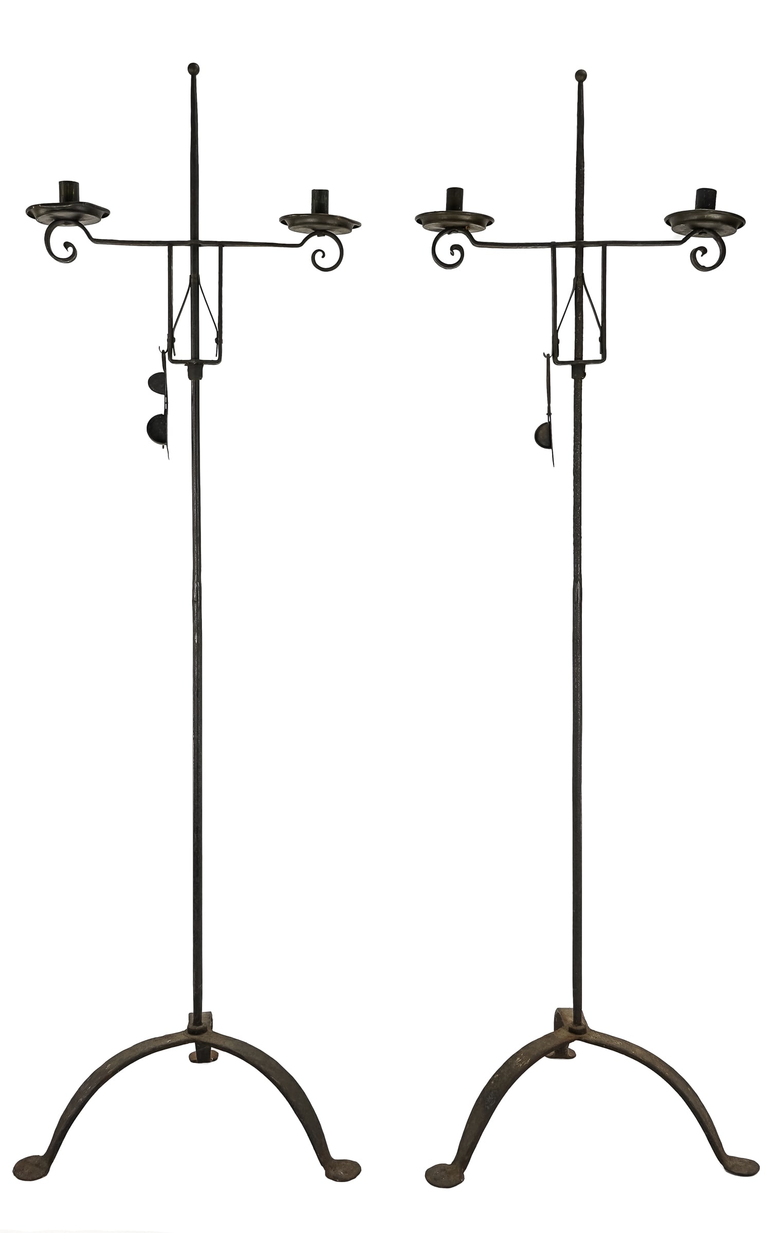 Early 19th c Wrought Iron Bridge Lamps (1 of 4)