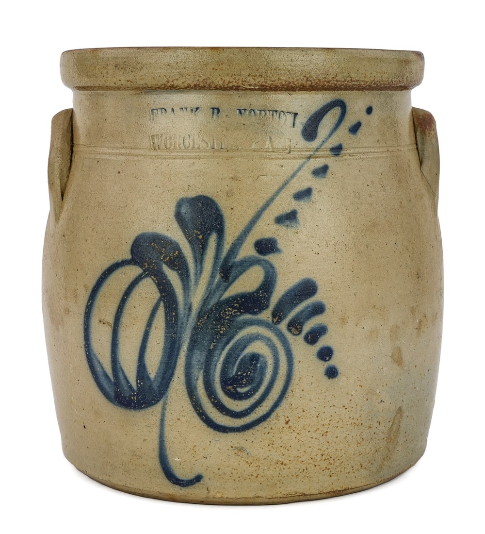 Frank B Norton Worcester, MA Stoneware Crock (1 of 6)