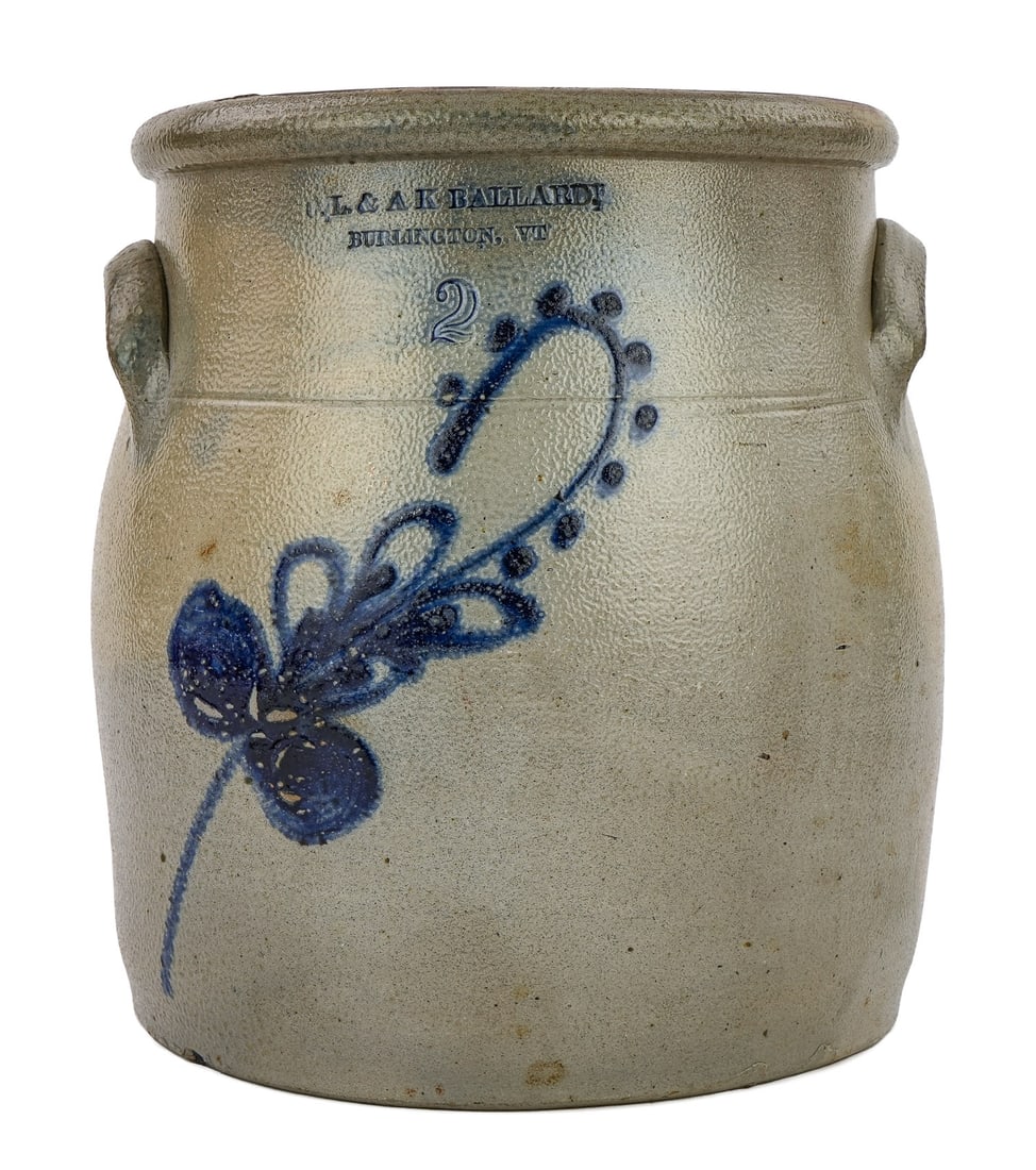 OL & AK Ballard, Burlington, VT Stoneware Crock (1 of 6)