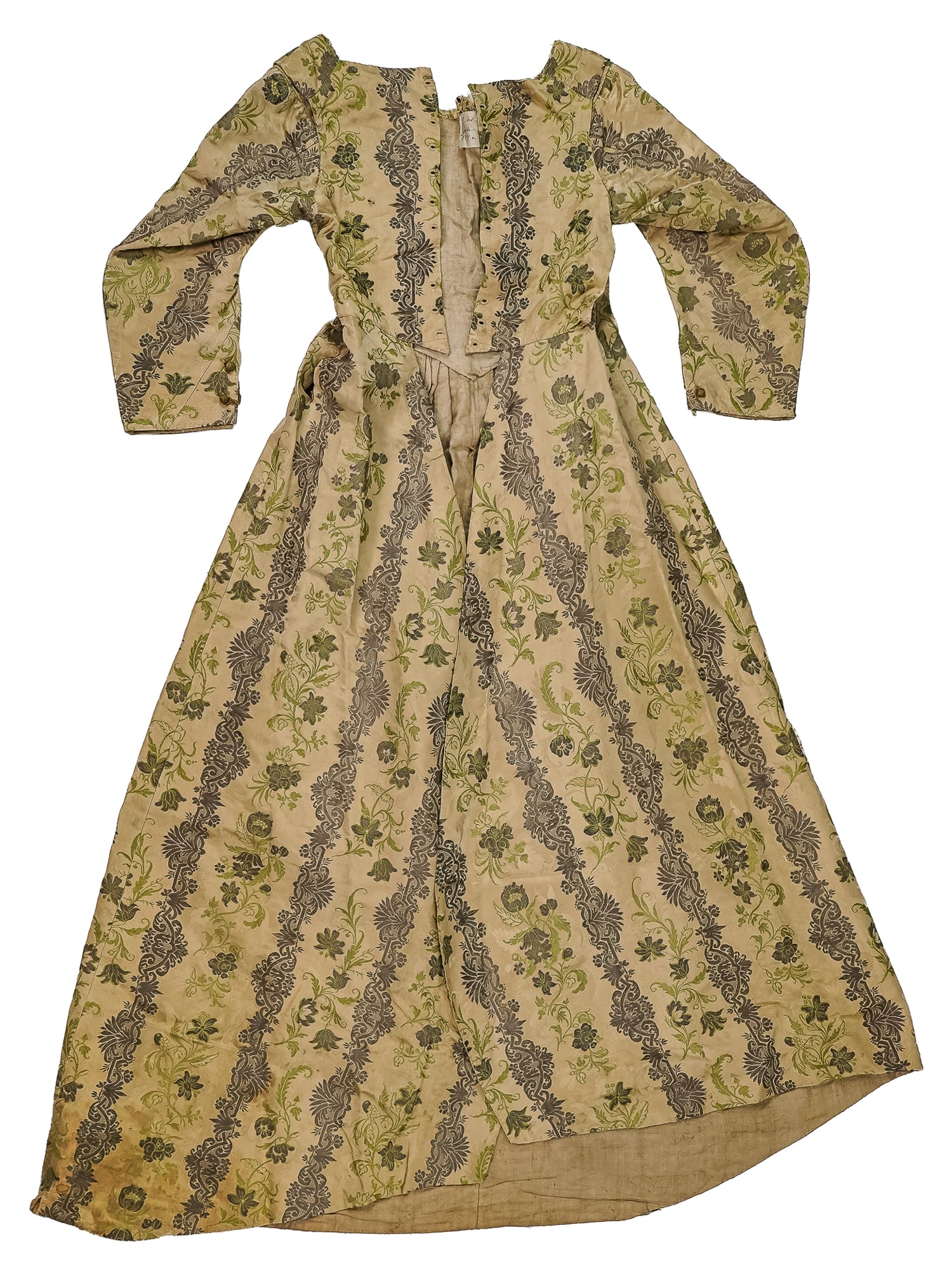 18th c Florentine Silk Dress, partially deconstructed (1 of 9)