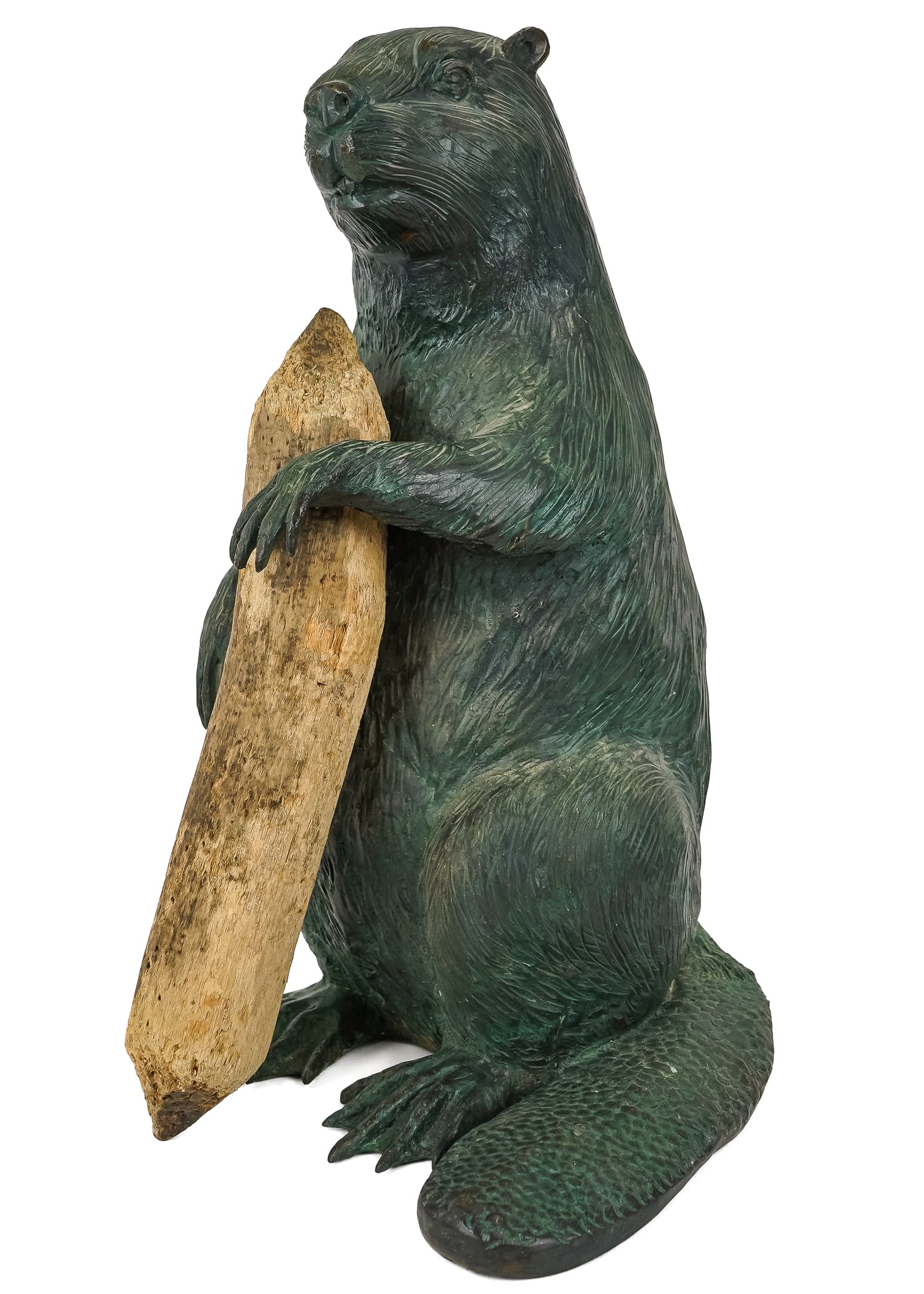 Cast Brass Beaver Lawn Sculpture Ornament (1 of 5)