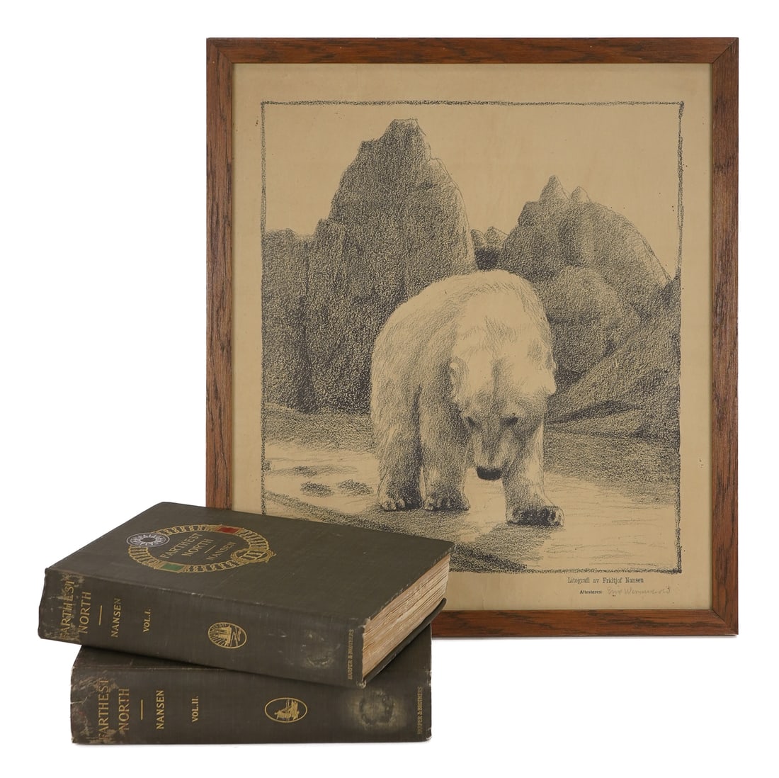 1897 Nansen Farthest North Books and Litho (1 of 8)