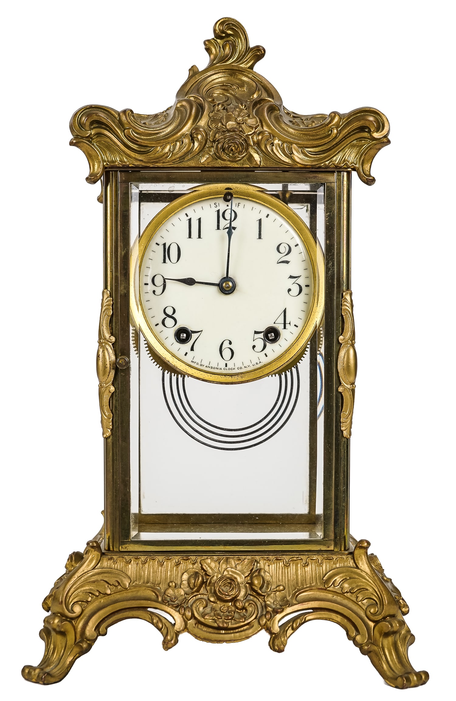 Ansonia Crystal Regulator Shelf Clock. (1 of 6)