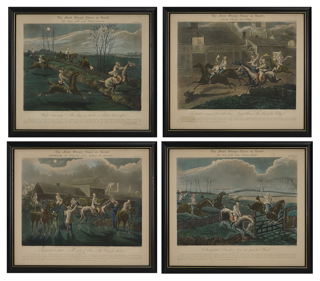 Set of 4 circa 1920 Steeplechase lithographs (1 of 5)