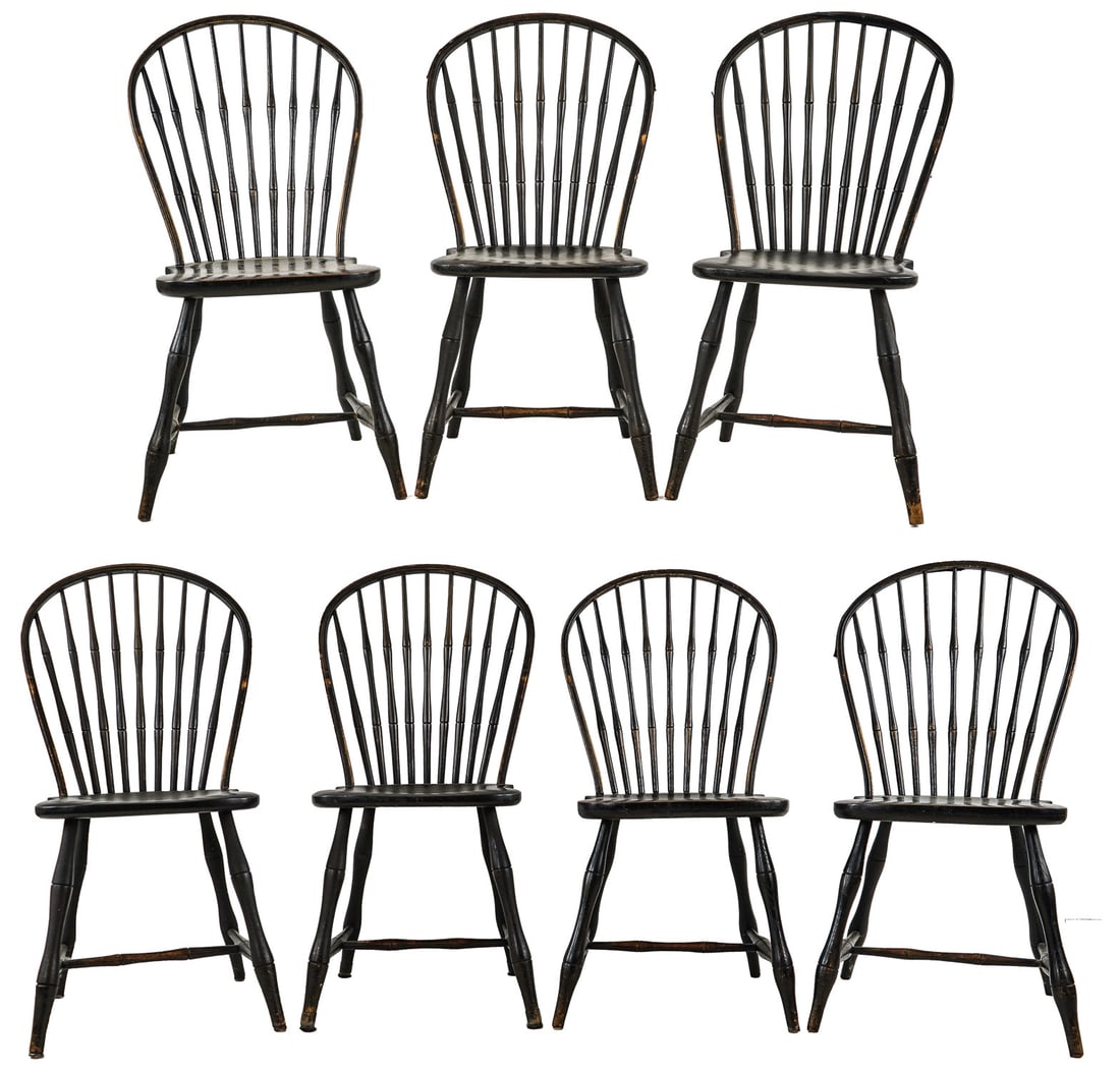 Set of 7 Conant Ball Windsor style dining chairs (1 of 12)