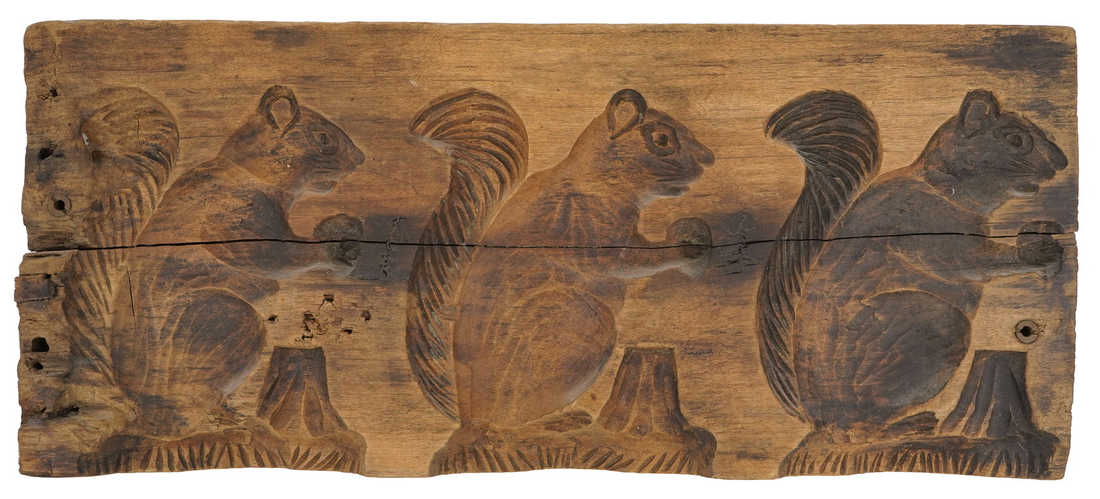 19th c Carved Wooden Squirrel Mold (1 of 5)