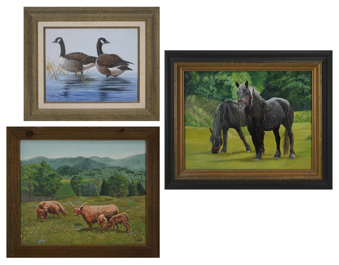 Three 20th c Animal Paintings (1 of 7)