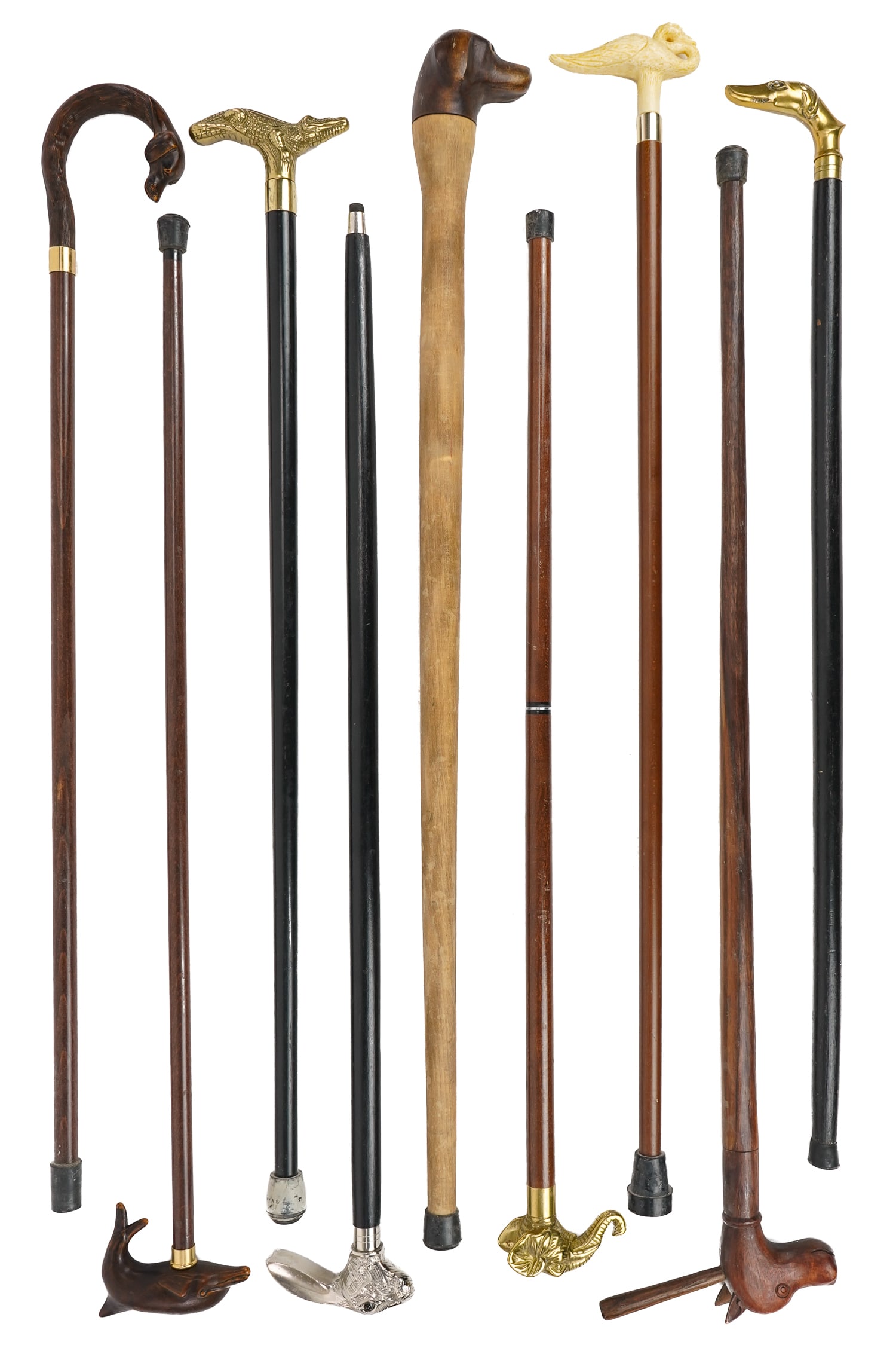 9 Figural Animal Head Handle Canes (1 of 5)