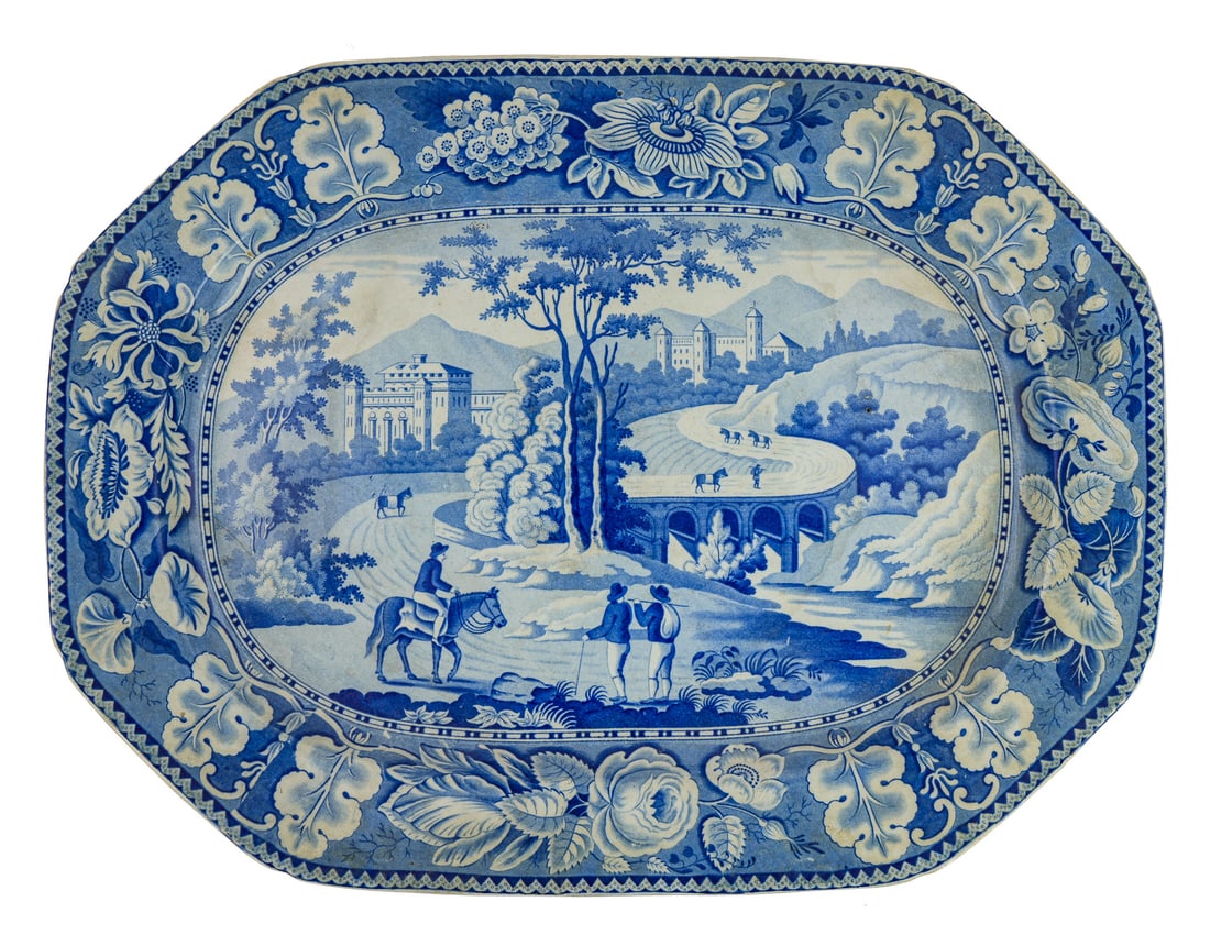 19th c. Staffordshire Scenic Transferware Platter (1 of 6)