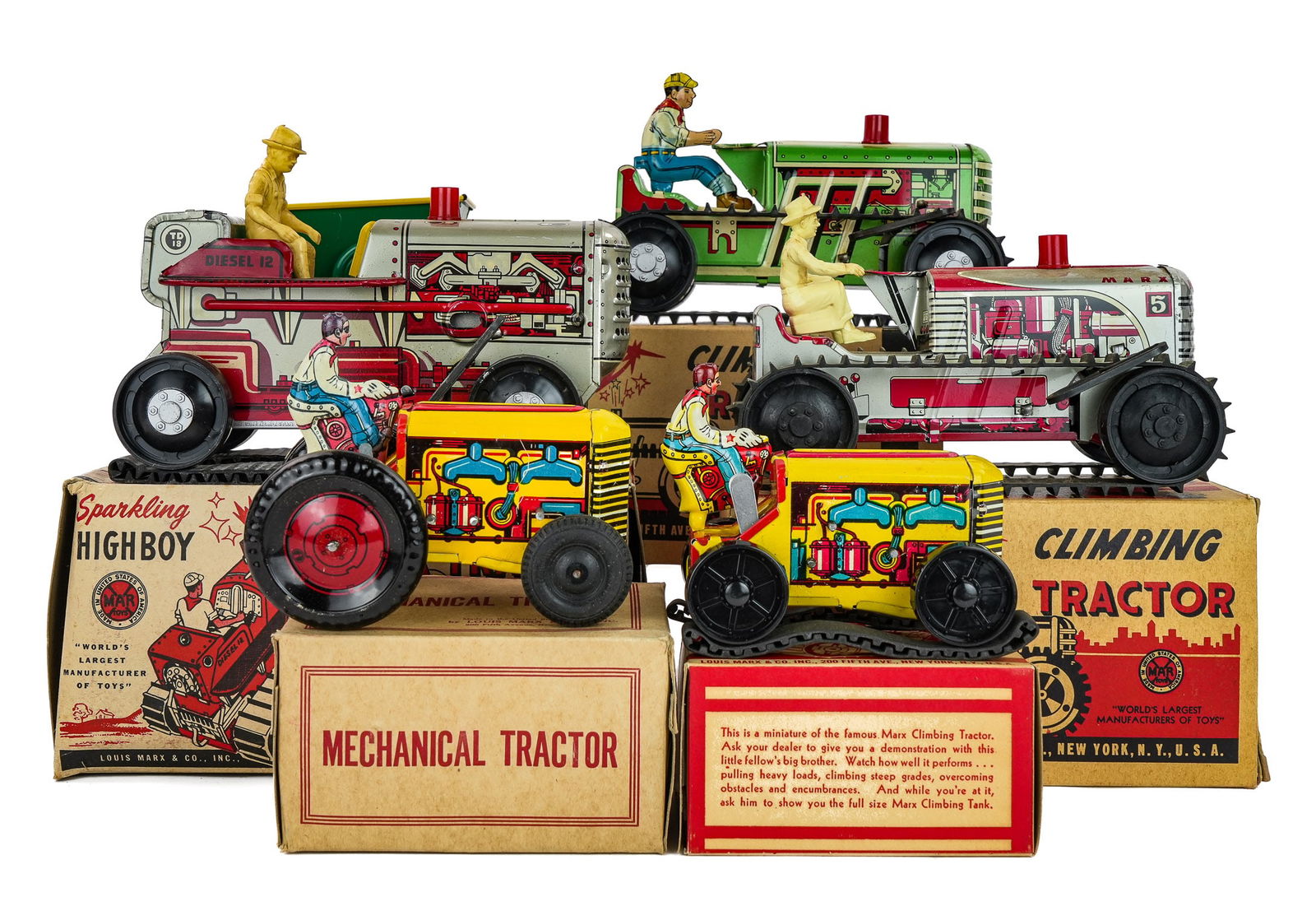 Marx Sparkling, Midget Climbing Tractors (1 of 8)