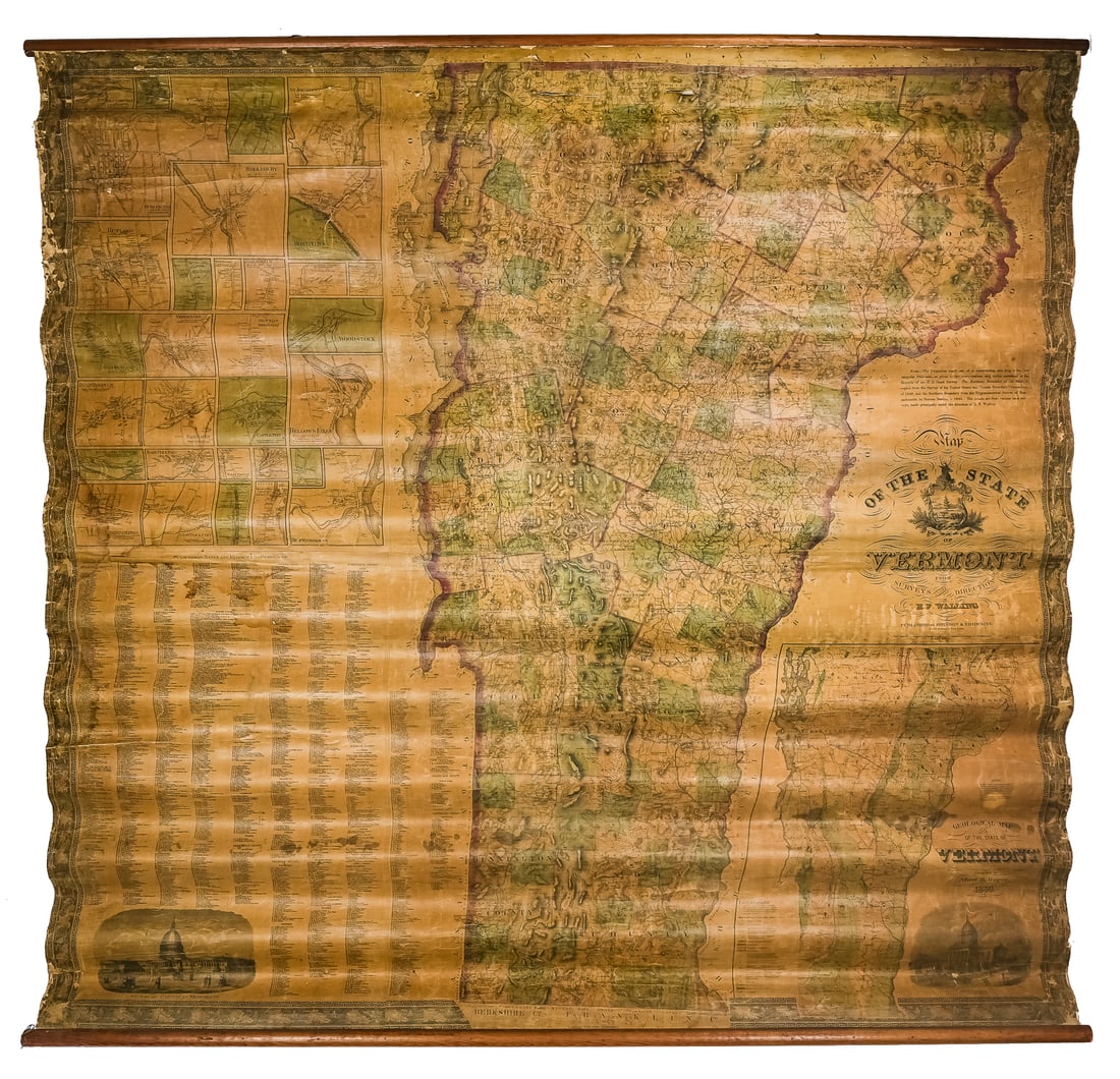 1859 Walling Map of the State of Vermont (1 of 3)