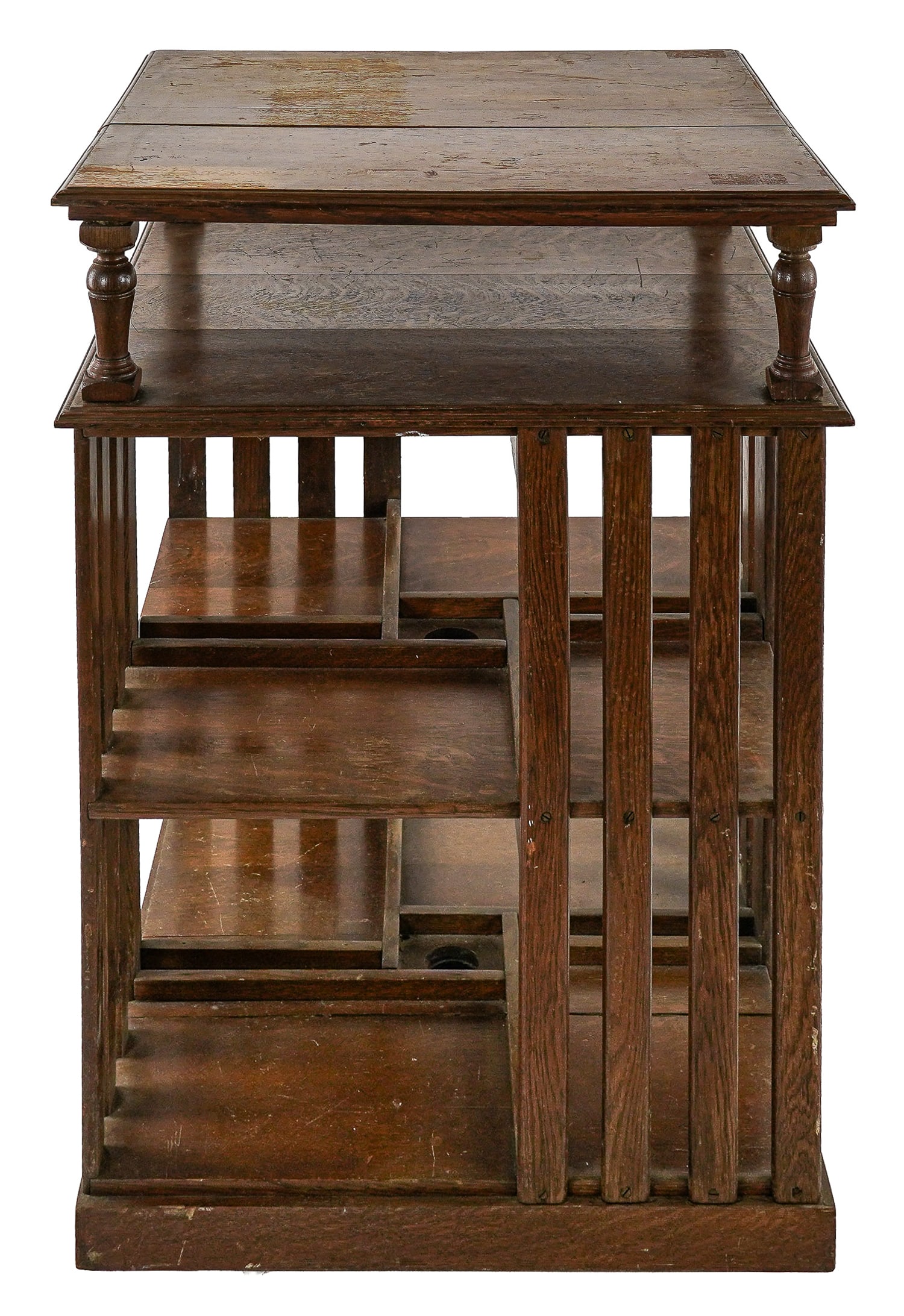Early 20th c Oak Rotating Bookcase (1 of 2)