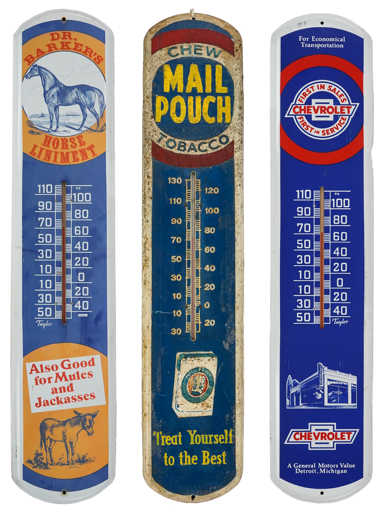 Three 38 x 7.5" Advertising Thermometers (1 of 7)