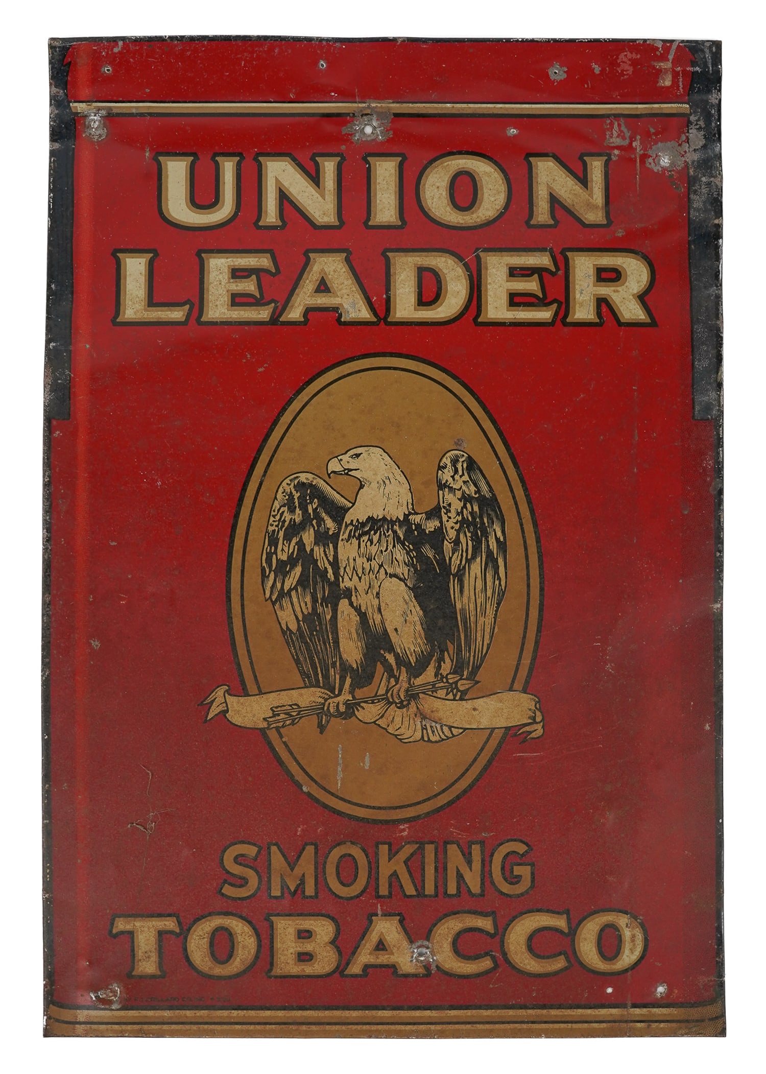 Union Leader Smoking Tobacco Tin Litho Sign (1 of 3)