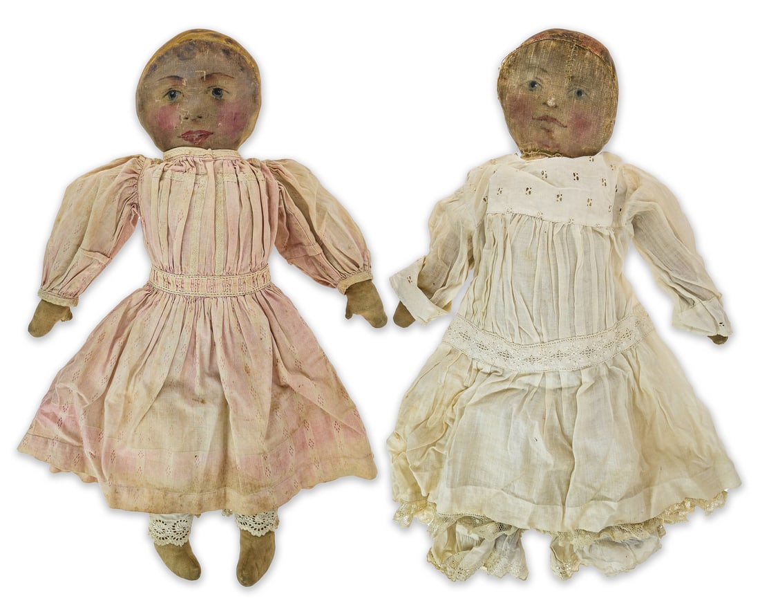 Early American Cloth Dolls w Oil Painted Face (1 of 8)