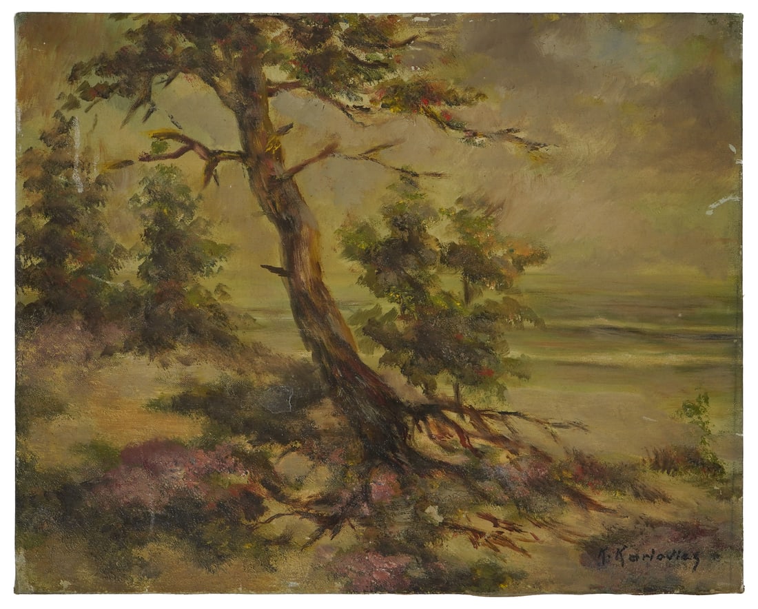 20th c California Seascape signed K Konovics (1 of 4)